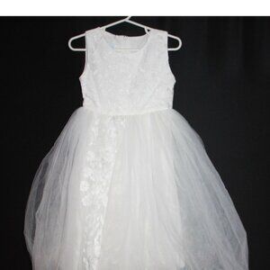 Just Couture Flower Girl Baptism Dress Girl Size 2 Yrs White Lace Tulle NWT